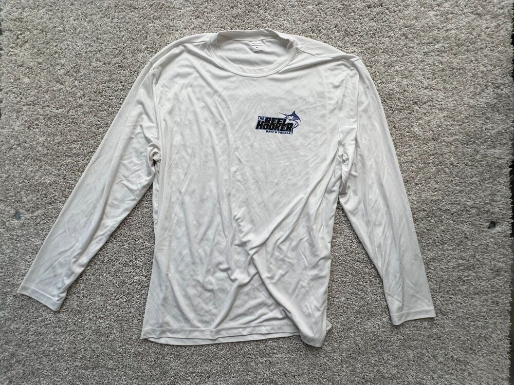 USED  Sport-Tek   WHITE  Long Sleeve T-Shirt Men's XL UV Sun Protection
